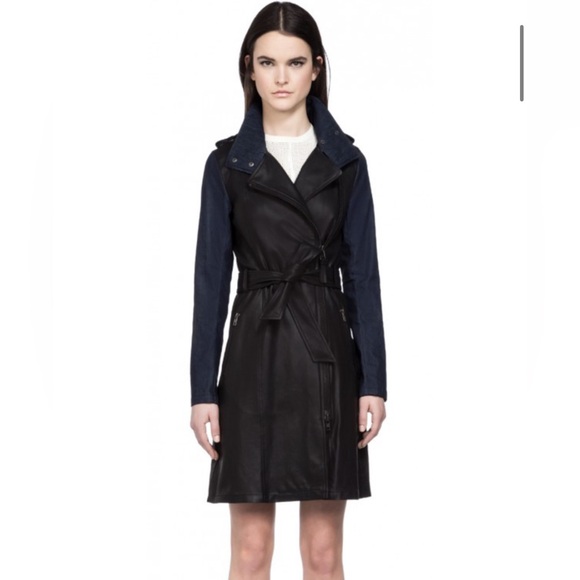 Mackage Lena Leather Trench - Picture 1 of 7